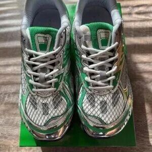 Bottega Veneta Green and Silver Athletic Shoes
